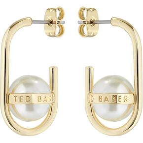 Ted Baker London Peritta Statement Pearl Hoop Earrings For Women (Gold/Pearl)