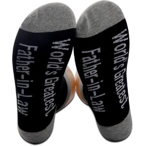 PXTIDY 2 Pairs Father In Law Gifts Worlds Greatest Father-In-Law Socks Father's Day Gift