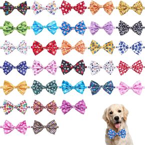 2 PCS Halloween Large Dog Collars with Bowties for Dogs 7.1"*4.7" Super XL Extra Big Bow Ties Adjustable Girl Boy Gift Grooming Charms Accessories