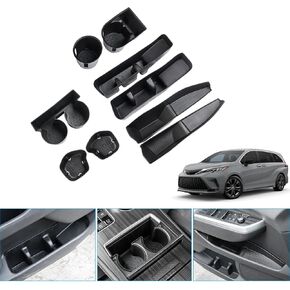 JYCDC Compatible with Toyota Sienna 2021-2025 Accessories,Car Cup Holder Inserts Replacement,Car Door Organizer Tray 2021-2025