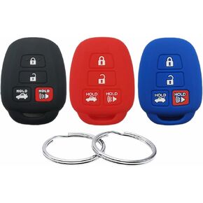 Silicone Rubber Key Fob Cover Compatible with 2009-2019 Toyota Scion FR-S tC Avalon Camry Corolla iM Highlander RAV4 Sequoia Venza Yaris HYQ12BDM HYQ12BEL