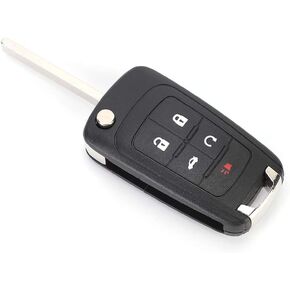 Key Shell 5 Buttons Flip Key Fob Case Shell Cover Replacement Fit for Chevrolet 2010-2013