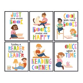 Kids Classroom Decor Teacher Gifts - Reading Wall Decor - Teacher Classroom Decor Educational Posters - Book Wall Decor - Kids Room Decor Classroom Wall Art - Back to School Decorations School Poster
