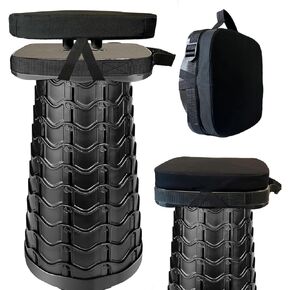 2024 Upgraded Collapsible Stool Bundle Set - Camouflage Square Portable Folding Stool + Thick Seat Cushion - Great Value Pack for Camping Travel Gardening