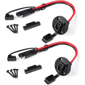 TMH 1 FT - 16 AWG SAE Power Socket Sidewall Port Connector, 2 Pin SAE Quick Connect Solar Panel Flush Mount Connector Plug Cable for Solar Generator Battery Charger (Pack of 4) in Kuwait
