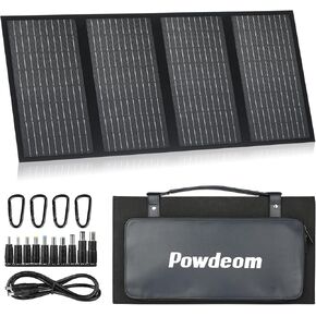 SS60 Portable 60W Solar Panel, Waterproof IP67 Foldable Solar Panel Charger with 18V DC, PD 45W USB-C and 5V USB-A Output for Laptop Cellphone Solar Generator 12V Battery
