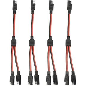 WMYCONGCONG 4 PCS SAE DC Power Automotive Connector Cable Y Splitter 11inch 14AWG SAE 1 to 2 Extension Cable Quick Release Quick Disconnect Car Power Charging for Automotive Solar Panel (4)