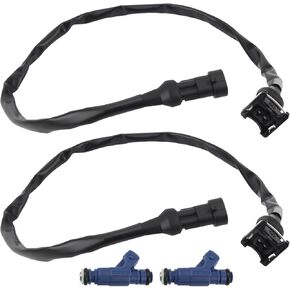 AUTOKAY 1202863 Fuel Injector Set with Pigtail Fits for Polaris RZR Sportsman Ranger EFI 700 800 2005-2014