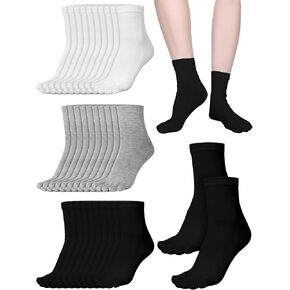 15 Pairs Women Toe Socks Cotton Five Toe Socks Breathable Crew Socks with toes separated for Women Men Athletic