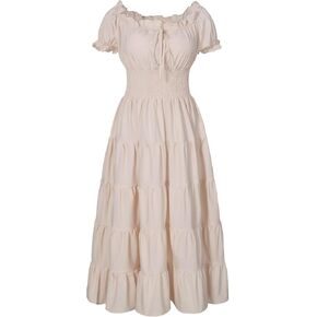 Wannsee Women Elegant Renaissance Medieval Costume Pirate Cosplay Dress Peasant Halloween Costume