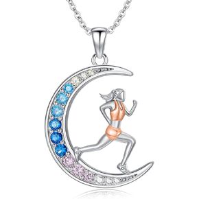 Soccer/Basketball/Gymnastics/Swimming/Ballet/Running/Golf/hockey Necklace 925 Sterling Silver Sport Jewelry Birthday Christmas Gifts for Women