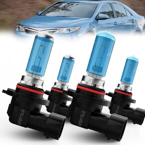 compatible with Toyota Camry 1992-1996 & 2000-2006 Halogen Headlight Bulbs Front Bulb Bright Light Halogens Combo, 9005/HB3/H10 High + 9006/HB4 Low Beams, Pack of 4