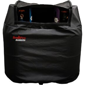RV Trailer Propane Tank Cover, Fit for Dual 30lb Tanks, Waterproof Replacement Covers for RV/Trailer/Camper, RV Parts RV Accessories -Black, BPA301