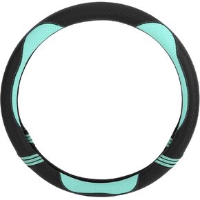 Motoforti Universal غطاء عجلة قيادة السيارة غطاء حماية لعجلة القيادة، من أجل 36.5-37.9 سم، مقاوم للعرق، مطاط جلد صناعي، أسود أخضر فاتح
