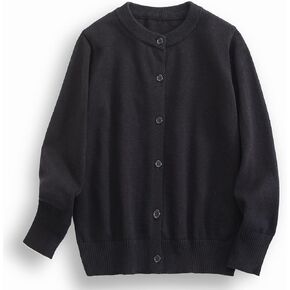 ACESTAR Boys Girls Cardigan Sweater Cotton School Uniforms Solid Kids Long Sleeve Button Down Sweaters Knit Tops, 3T-12Years
