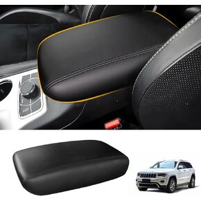 Center Console Cover Compatible with Jeep Wrangler JL/JLU 2018-2024 & Jeep Gladiator JT 2020-2024, Leather Arm Rest Pad Console Cover with Pockets for Wrangler JL &Gladiator JT Accessories