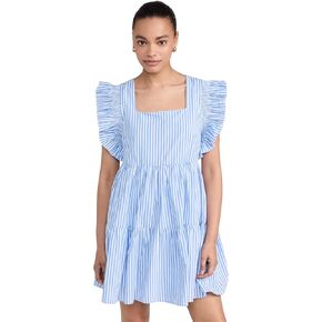 فستان قصير مخطط برقبة مربعة للنساء من English Factory in Kuwait