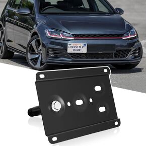 Front License Plate Bracket No Drill Car Front Bumper Tow Hook Mount Bracket Adapter Fits for Volkswagen 2015-2021 VW MK7 GTI Golf