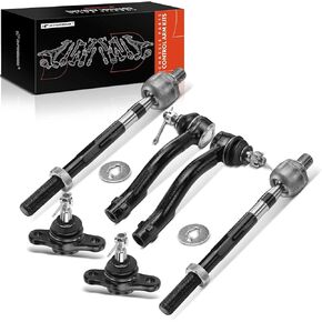 A-Premium Set of 6, Front Lower Ball Joint, Inner Outer Tie Rod End, Compatible with Kia Sportage 2005-2010, Hyundai Tucson 2005-2009