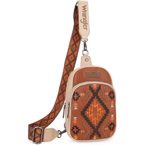 Wrangler Sling Bag for Women Aztec Crossbody Bags Fanny Pack Chest Bag Purse