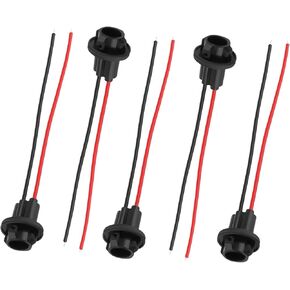 5PCS 194 Bulb Socket with Wire Pigtail, T10 W5W 158 161 168 175 LED Light Bulb Socket Wiring Harness, Universal Light Wiring Socket Adapter Replacement for Most Vehicles