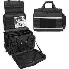 Patrol Bag Law Enforcement, Police Gear Bag, Car Truck Organizer for Vehicle Passenger Seat with MOLLE System, Cup Holders, 3 Ways to Carry.
