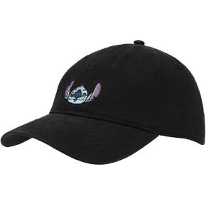 Disney Stitch Winking Face Adult Unisex Black Unstructured Baseball Cap