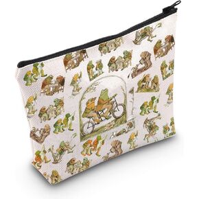 WZMPA Funny Frog and Toad Arnold Lobel Cosmetic Bag Frog and Toad Fans Gift Humor Frog and Toad Character Makeup Zipper Pouch Bag Frog and Toad Merchandise (Frog & Toad F TG)