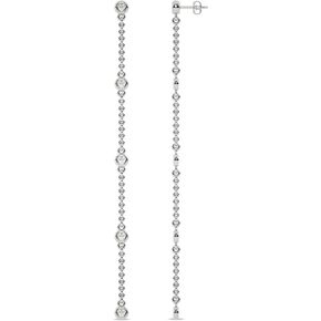 Lab Grown Diamond Station Earrings for Women | 10K Solid Gold 1/2-1 CT. TW Dangling Diamond Earrings | Gorgeous Diamond Jewelry for Women