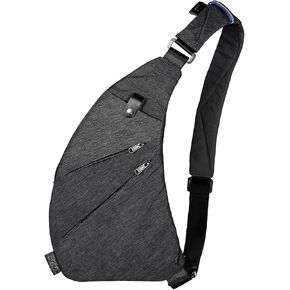 Anti Theft Travel Bags Daypack for Men Women, Slim Sling Bag Crossbody Chest Personal Pocket Bag