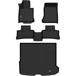 HAFIDI® Floor Mats & Cargo Liner Set Fit for 2023 2024 2025 Mercedes Benz GLC丨GLC 300丨GLC 350e丨GLC 43 AMG丨All Weather Protection TPE Anti-Slip Car Full Set Floor Liners Custom Accessories - Black