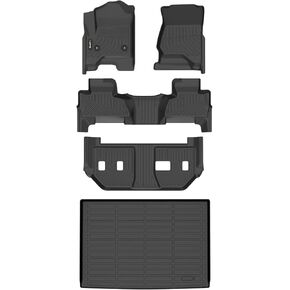 Floor Mats & Cargo Liner Custom for 2015-2020 Chevy Suburban/GMC Yukon XL (with 2nd Row Bench Seat) All Weather Protection TPE Floor Liners 1st& 2nd& 3rd Row Full Set Accessories-Black