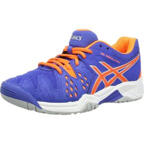 ASICS Kids Gel Resolution 6 GS Tennis Shoes, Blue Blue Flash Orange Silver 4230, 5