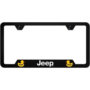 Au-TOMOTIVE GOLD, INC. UV Print on Black Polycarbonate Notched License Plate Frame for Jeep Duck