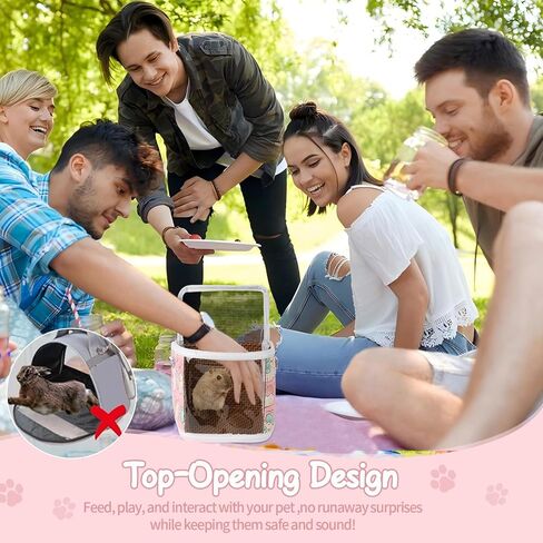 Guinea Pig Carrier Bag with Water Bottle，Travel Portable Small Animal Carrier Sling Pouch, Clear Window Carrier Backpack for Hamster Bunny Gerbil Hedgehog Sugar Glider Lizard Bird.(Blue) in Saudi Arabia