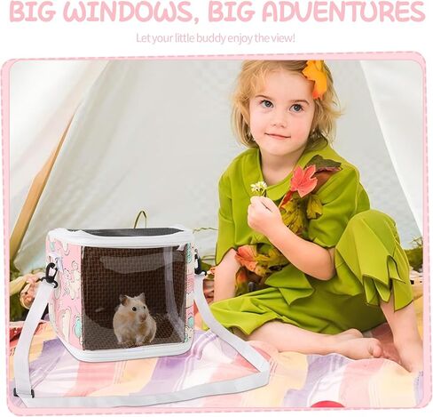 Guinea Pig Carrier Bag with Water Bottle，Travel Portable Small Animal Carrier Sling Pouch, Clear Window Carrier Backpack for Hamster Bunny Gerbil Hedgehog Sugar Glider Lizard Bird.(Blue) in Saudi Arabia