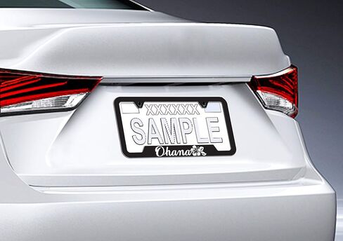 Ohana License Plate Frame Car Tag Holder - Enjoy Our Aloha Spirit Floral Tropical Hawaiian Hibiscus Beach Paradise Aloha Mahalo Paradise Frame - UV Printed Plastic Frame - Qty 1 in Kuwait