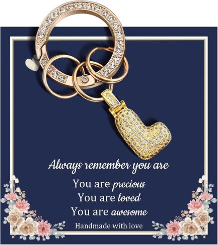 سلسلة مفاتيح على شكل فقاعة ذهبية مع سلاسل مفاتيح أولية من حجر الراين للنساء سحر المحفظة لحقائب اليد in Kuwait