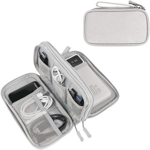 NIMOSA Portable Cable Organizer Travel Cable Organizer Pouch Electronic Accessories Carry Case Waterproof Power Protection USB Hard Disk Box Storage Bag for Cord, Charger, Phone, Earphone Black in Saudi Arabia