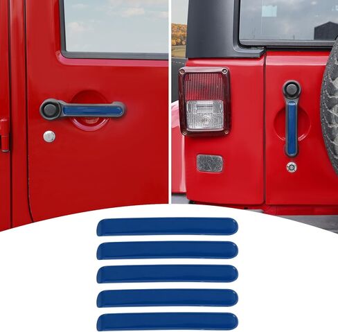 for Jeep JK Tailgate Door Handle Insert Trim Cover for Jeep Wrangler JK JKU 2007-2017 4DR Chrome Exterior Accessories 5pcs in Kuwait