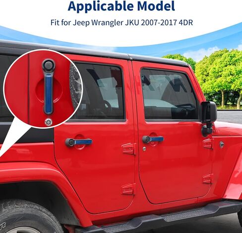 for Jeep JK Tailgate Door Handle Insert Trim Cover for Jeep Wrangler JK JKU 2007-2017 4DR Chrome Exterior Accessories 5pcs in Kuwait