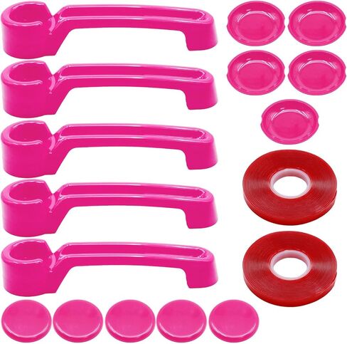 15 PCS Door Handle Covers Kits, Exterior Door Bowl Trim, Replacement for Wrangler JK JKU 2-Door 4-Door Handles 2007-2018 (Pink) in Kuwait