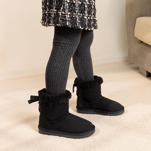 DREAM PAIRS Girls Boots Kids Winter Faux Fur Warm Snow Ankle FuzzyChic Kid's Bow Boots for Toddler/Little Kid in Saudi Arabia