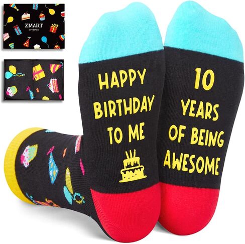 Zmart 8th Birthday Gifts for Boys - Socks for Boys Girls Age 8, Presents for 8 Year Olds, 8 Year Old Boy Gift Ideas, Black in Saudi Arabia