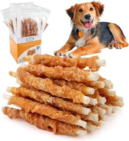 Amzey Chicken Jerky for Dogs, Natural Dog Treats, 4 Resealable Bags, Made with 100% Real Chicken Breast, Healthy Dog Chew Treats, High Protein Dog Snacks, Easily Digestible, Total 24 OZ in Saudi Arabia
