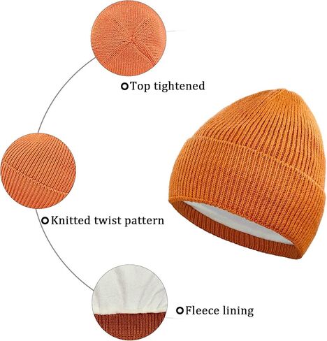Winter Hat for Men Women, Womens Wool Knit Beanie Hat Fleece Lined for Cold Weather Knitted Skull Cap, Warm Gift U-SY-M8 in Kuwait