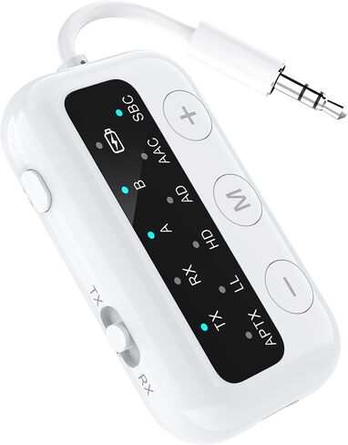 1Mii Bluetooth Airplane Adapter for up 2 Headphones,AptX Adaptive/Low Latency/HD Audio,Plane Travel Essentials,Bluetooth Wireless Audio Transmitter Receiver for Airplane,TV,Car,PC,Gym in Kuwait