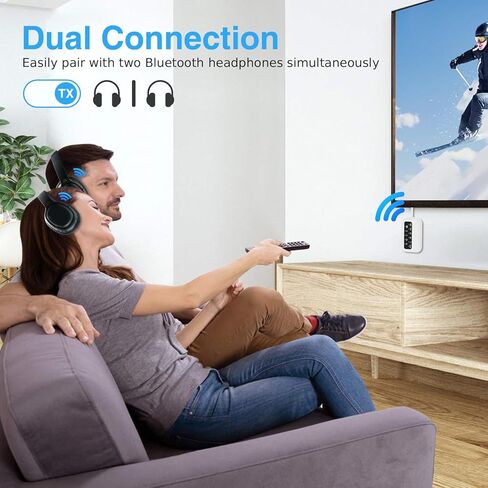 1Mii Bluetooth Airplane Adapter for up 2 Headphones,AptX Adaptive/Low Latency/HD Audio,Plane Travel Essentials,Bluetooth Wireless Audio Transmitter Receiver for Airplane,TV,Car,PC,Gym in Kuwait