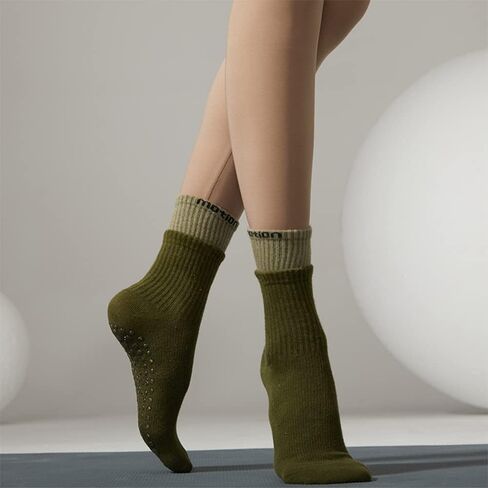Yoga Socks For Women,Mid-Calf Socks,Non Slip Skid Socks,Ideal for Pilates,Pure Barre, Ballet,Dance1 Pair in Saudi Arabia