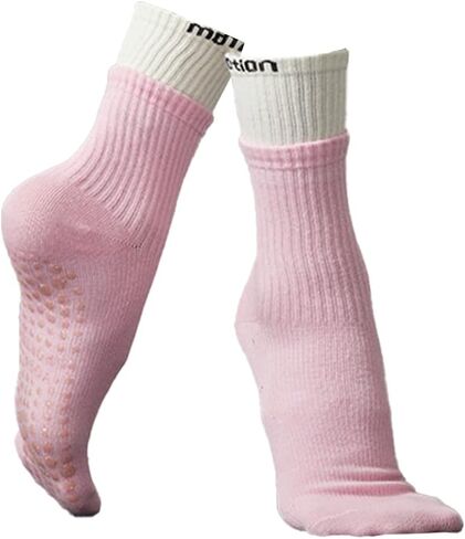 Yoga Socks For Women,Mid-Calf Socks,Non Slip Skid Socks,Ideal for Pilates,Pure Barre, Ballet,Dance1 Pair in Saudi Arabia